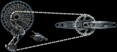 Sada SRAM GX Eagle DUB, Lunar (přehazovačka,  páčka s objímkou, kliky DUB 12s 175 BOOST s