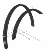blatníky FORCE 48 Aluflex 28" + ECO vzpěry,črn.